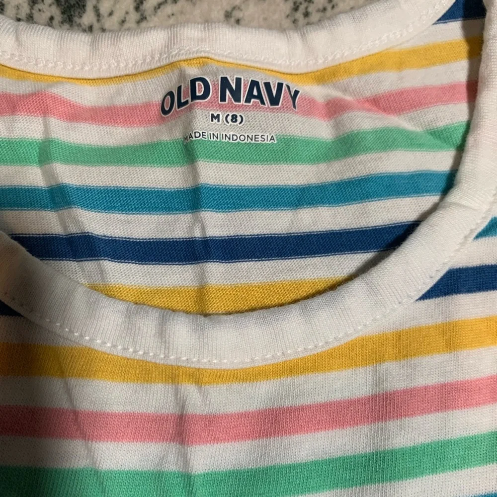 Old Navy girls striped colorful sleeveless dress. Size 8.